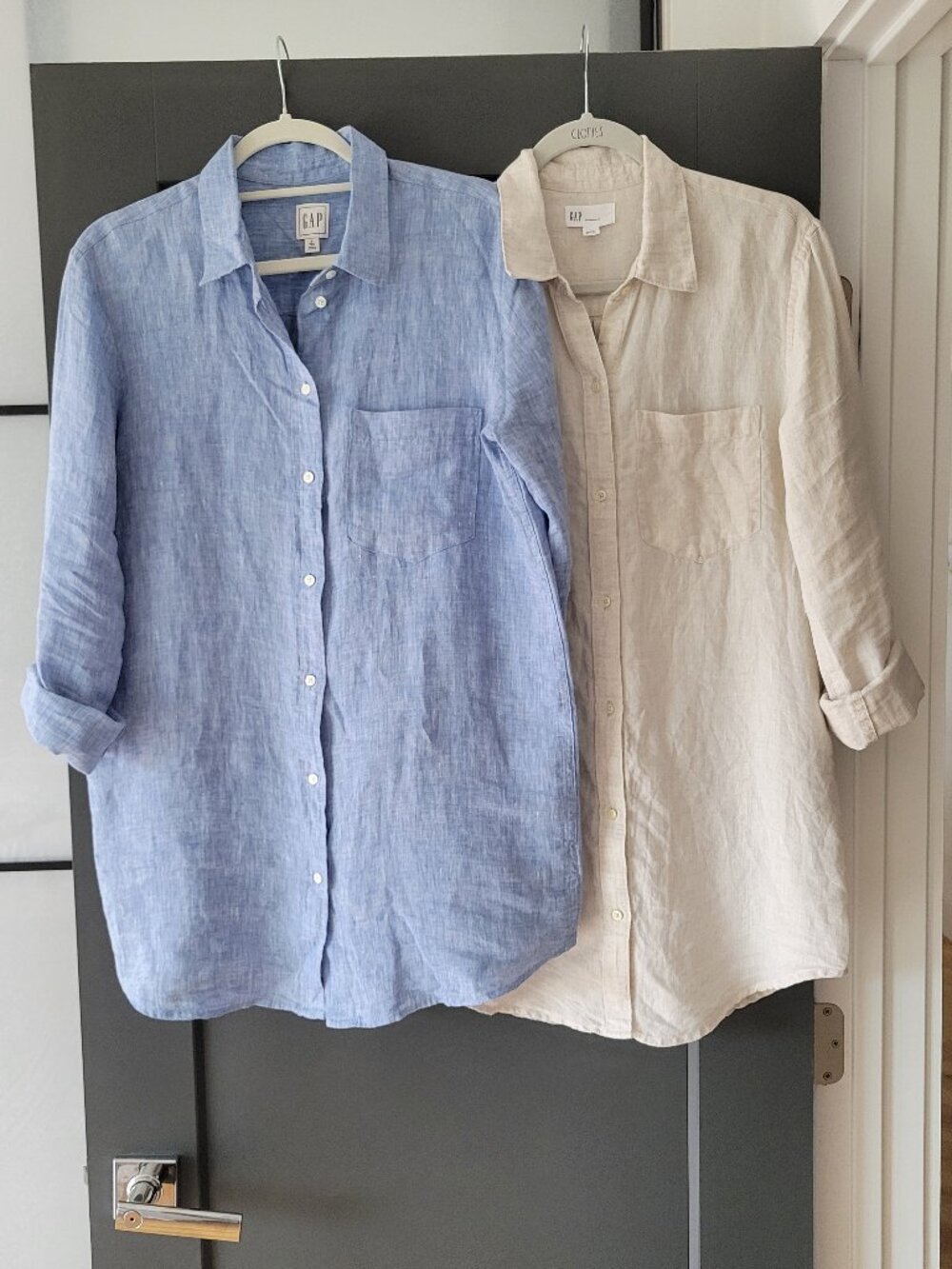 Set of 2 Gap 100% Linen Oversized Boyfriend Fit Shirts - Picture 2 of 13